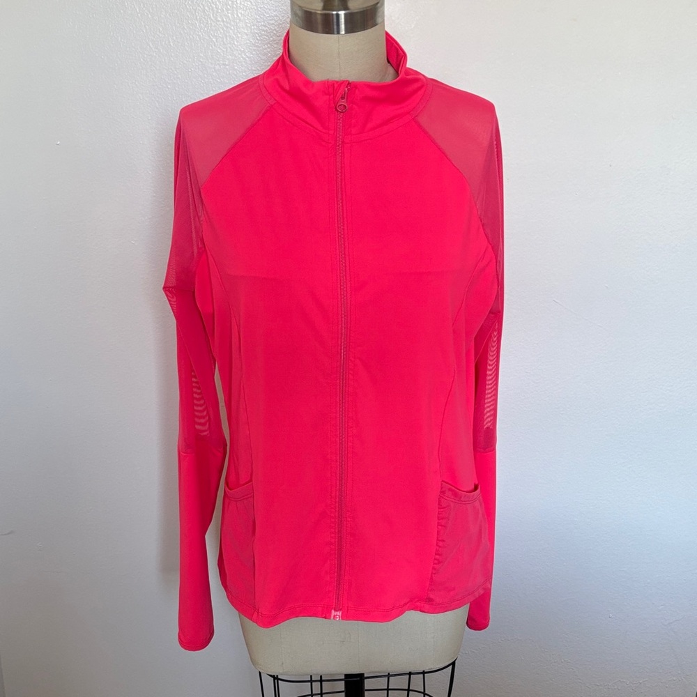 Bright Pink Full-Zip Jacket Size L